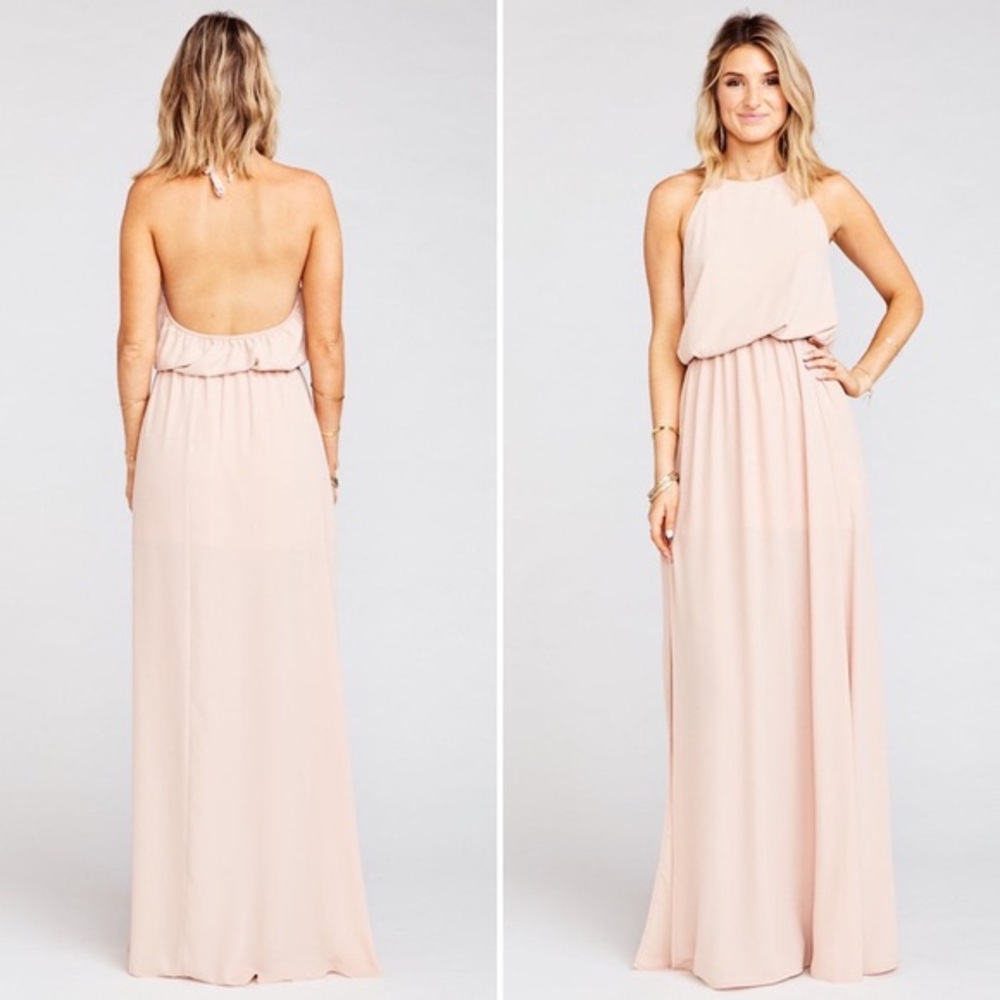 Show Me Your Mumu Blush Heather Halter Dress